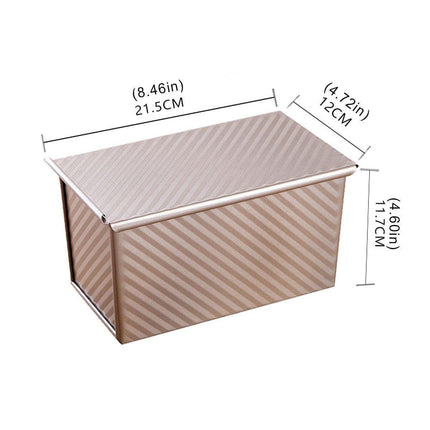 Golden Toast Bread Box with Lid Non Stick Baking Mould for Oven Kitchen Tools