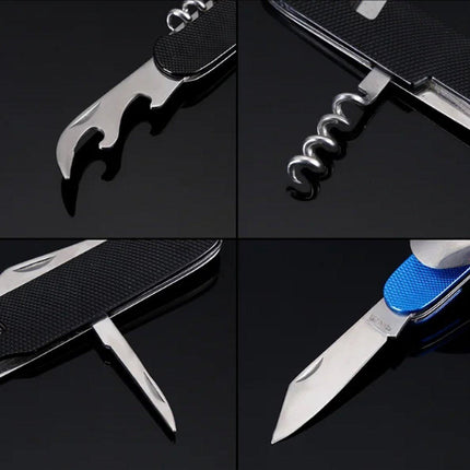 2X 6 in 1 Pocket Hiking Set Tool Fork Spoon Utensil Folding Camping Knife Travel