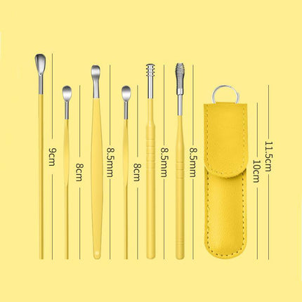 6Pcs Earpick Ear Wax Curette Ear Cleaner Remover Spoon Ear Cleaning Tool Kit - Aimall