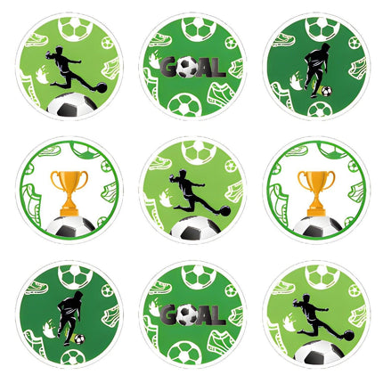 Fashion Football Sport Gift Bags Green Kraft Paper Sticker Set Party Favor Bags