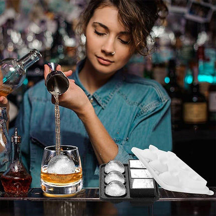 Silicone Ice Cube Mold for Whiskey Creative Ice Cream Sphere Maker with Funnel