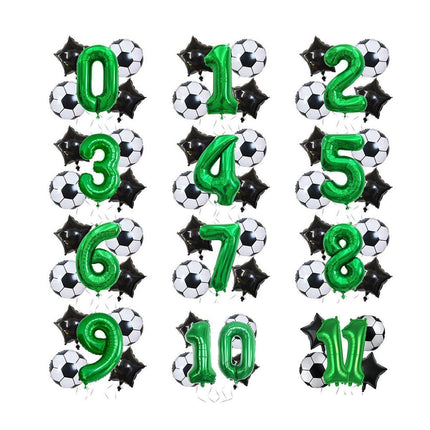 32 Inch Green Soccer Balloons 5 Pieces Set World Cup Birthday Party Decoration