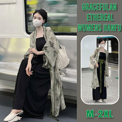 Women Chinese Song Style Hanfu Summer Zen Two-piece National Style Dress