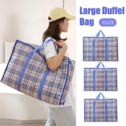 10PCS Large Waterproof Moving Packing Bags Woven Storage Luggage Quilt Bags