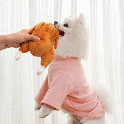 Plush Roast Chicken Dog Toy Squeaky Sound Stuffed Interactive Pet Plaything