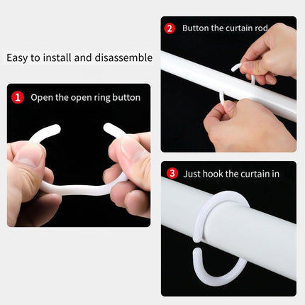 24PCS Curtain C Ring Shower Bed Curtain Hanging Grommet Hook Accessories Durable