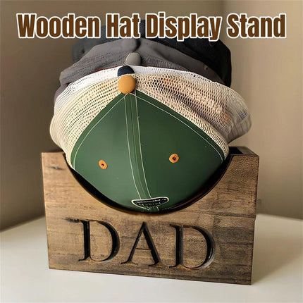 For Dad Rustic Wooden Hat Holder Display Stand Hat Storage Box For Baseball Caps