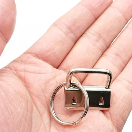 50X 27MM DIY Craft Key Fob Keychain Hardware With Plier Wristlets Tail Clip Gift