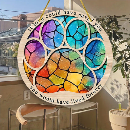 Pet Lover Gift Wall Hanging Wreath Decor Suncatcher for Bedroom Home Decoration