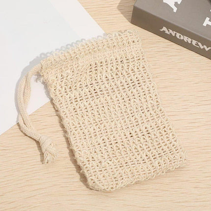 50PCS Soap Exfoliating Bags Cotton Linen Foaming Soap Saver Bag Pouch Drawstring