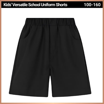 Black Kids Boys Summer Shorts Casual Sport Elastic Waist Pants Breathable Cotton - Aimall