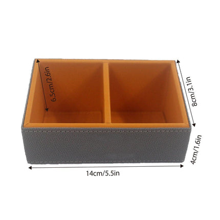 Beveled Double Compartment Tea Caddy Hotel Room Organizer for Sugar Tea Bags