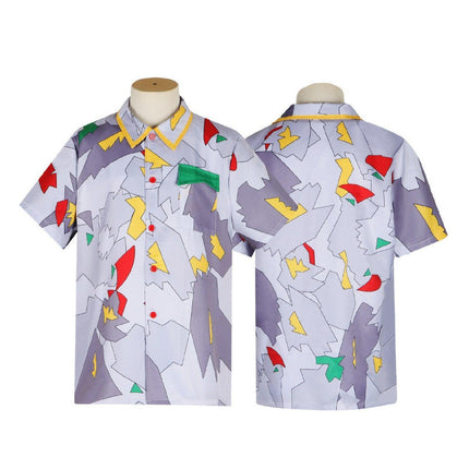 Strange Story 4 Cos Dress Shirt Short Sleeve Round Neck Men's And Women's Performance Cosplay Dress New Halloween Play Dress