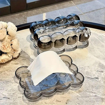 High-end Transparent Tissue Box Living Room Coffee Table Decorative Tissue Box