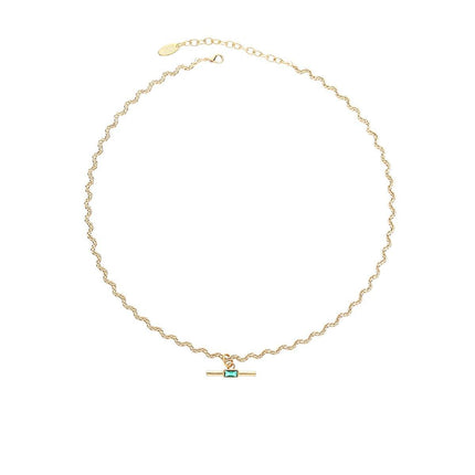 Vintage Retro Style Curved Chain Necklace for Women Fashion Jewelry Accessory