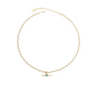 Vintage Retro Style Curved Chain Necklace for Women Fashion Jewelry Accessory