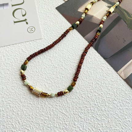 Natural Stone Beads Necklace Women Elegant Handmade Jewelry Fashion Accessory