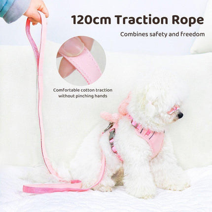 Kitten Dog Cat Walking Harness Lead Leash Collar Pet Vest Cute Rabbit Adjustable