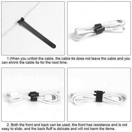 100PCS Reusable Cable Tie Nylon Hook Loop Strap Cord Ties PC TV Organiser