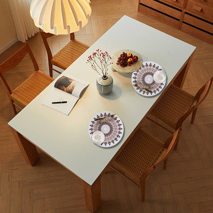 4PCS Bohemian Round Heat Resistant Dine Mat Anti Scalding Western Table Mat Set