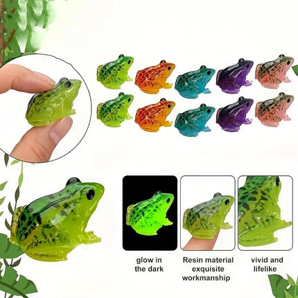 20pcs Simulation Luminous Frog Aquarium Decoration DIY Accessories for Fish Tank