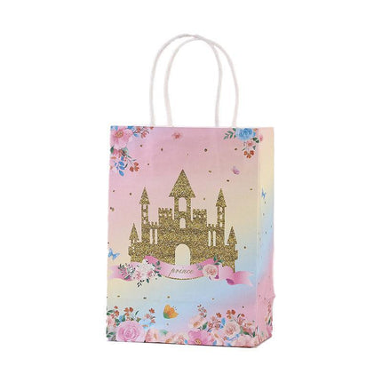 30pcs Pink Romantic Flower Tote Bag Cowhide Paper Elegant Design Gift Bag