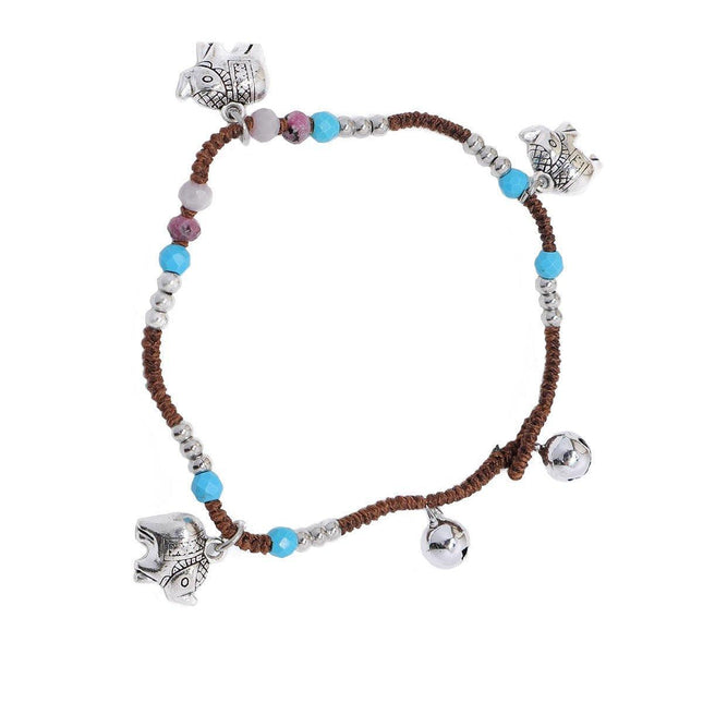 Handmade Tibetan Style Bracelet Nepal Copper Natural Stone Beads Jewelry
