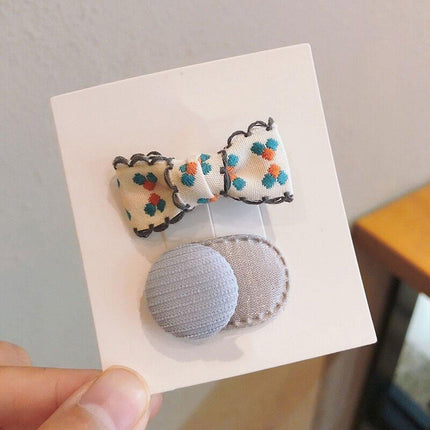 Mini Oval Hair Clips with Bows and Flowers Decorative Hair Accessories