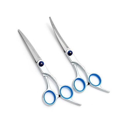 7" Pet Grooming Scissors Set Straight Curved Dog Cat Cutting Thinning Shears 7x - Aimall