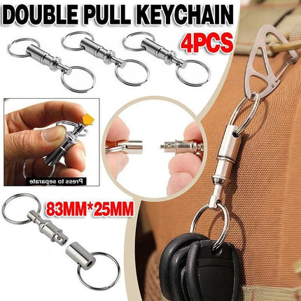 4X Detachable Quick Release Removable Keyring Keychain Key Ring Pull Apart Split - Aimall
