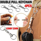 4X Detachable Quick Release Removable Keyring Keychain Key Ring Pull Apart Split - Aimall