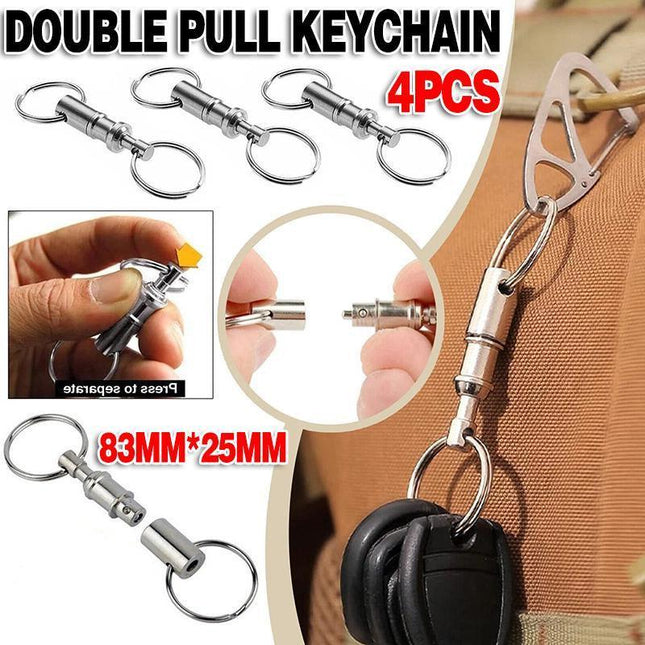 4X Detachable Quick Release Removable Keyring Keychain Key Ring Pull Apart Split - Aimall