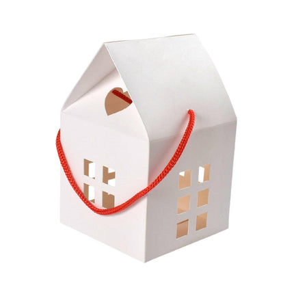 25pcs Small House Cookie Candy Box Portable Paper Gift Packing Box Party Favor