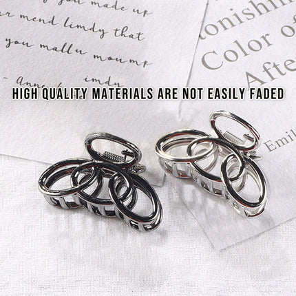 4PCS Small Three-Ring Metal Hair Grab Clip for Women in 4 Colours Zinc Alloy