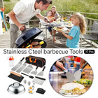 17 Piece BBQ Grill Tools Set Outdoor Barbecue Spatula Shovel Stainless Steel Kit