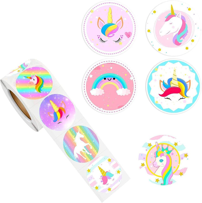 5/10Rolls Unicorn Adhesive Stickers Labels for School and Decorative Use