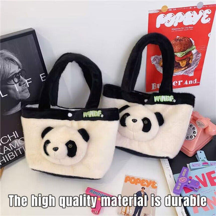 Kids Cartoon Panda Crossbody Bag Plush Ladies Shoulder Bag Cute Panda Design