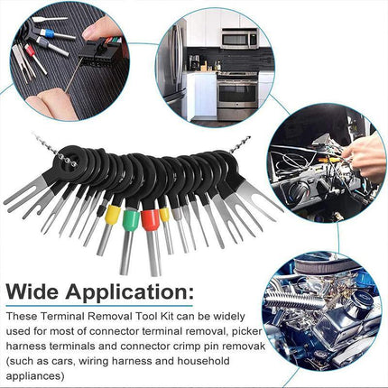 76Pcs/Set Pin Ejector Wire Kit Extractor Auto Terminal Removal Connector Tool - Aimall