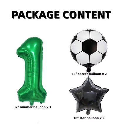 32 Inch Green Soccer Balloons 5 Pieces Set World Cup Birthday Party Decoration