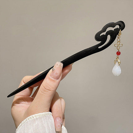 Chinese Style Heart Wishful Wooden Hairpin Hanfu Headdress Accessories