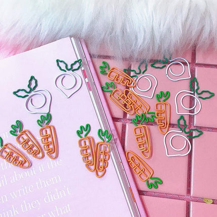 10x Colorful fruit Note Shape Paper Clips Bookmark Binder Office School Supplies - Aimall