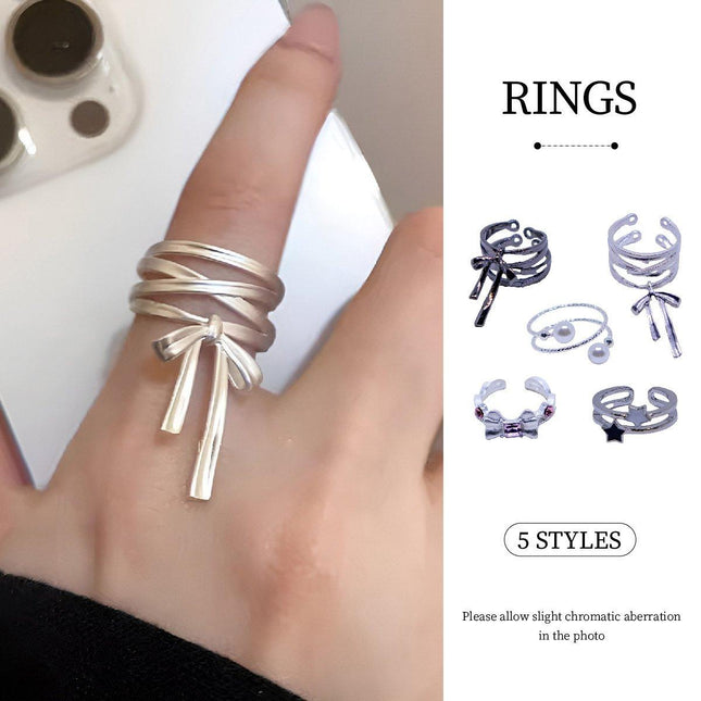 Adjustable Open Finger Ring Elegant Design Fashion Jewellery for Women Gifts