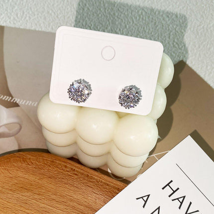 Spin Snowflake Stud Earrings for Women Winter Fashion Jewelry Festive Gift