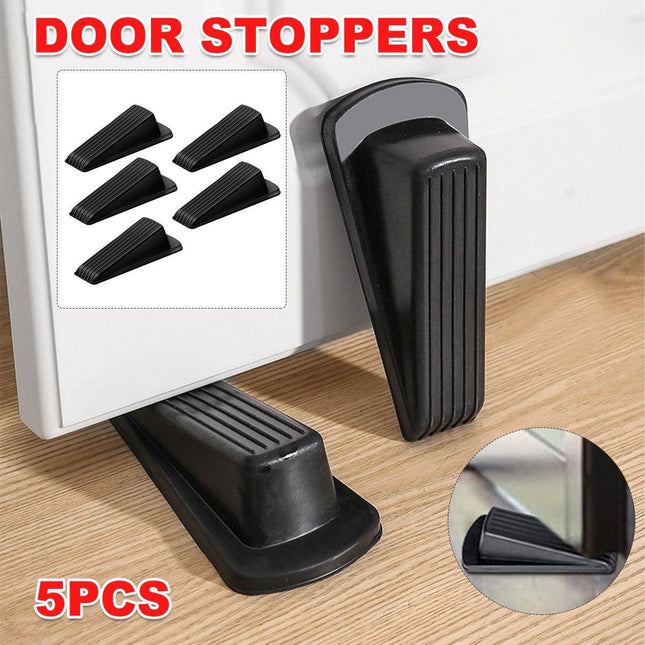 5PCS Anti-Theft Door Stopper Safety Block Plug Household Door Stop Wedge Set