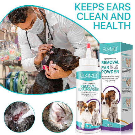 Pet Ear Cleaner Powder for Dogs Cats Grooming Odor Remover Fresh Ear Wash