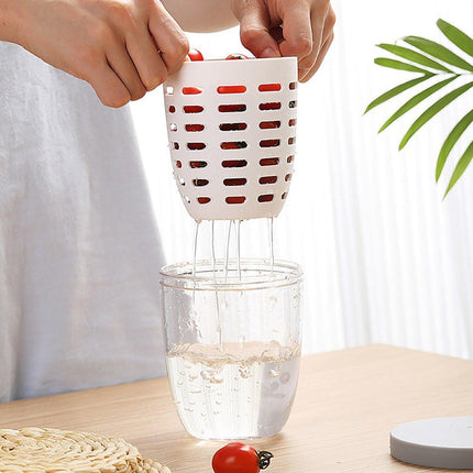 Portable Drainable Fruit Cup Plastic Sealed Cup for Snacks and Travel Use