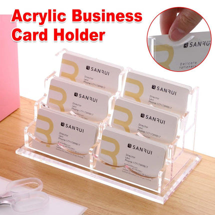 Acrylic Business Card Holder Multi Layer Organizer Desk Display Stand Office