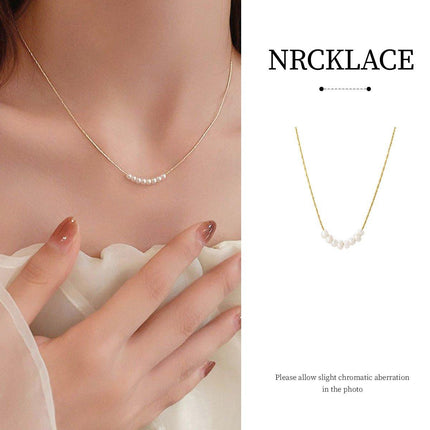 Gold Geometric Pearl Necklace Simple Elegant Temperament Daily Versatile Gift