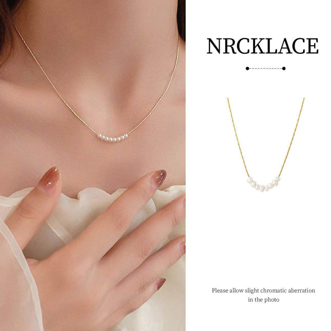Gold Geometric Pearl Necklace Simple Elegant Temperament Daily Versatile Gift