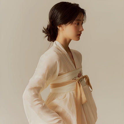 Hanfu Woman Ancient Style Chest-Length Skirt Daily Wear Traditional Outfit